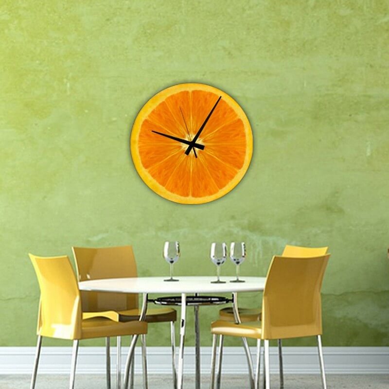 reloj pared cocina diseño naranja reloj pared cocina diseño naranja