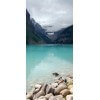 Landscapes painting photography stones, lake and glacier -