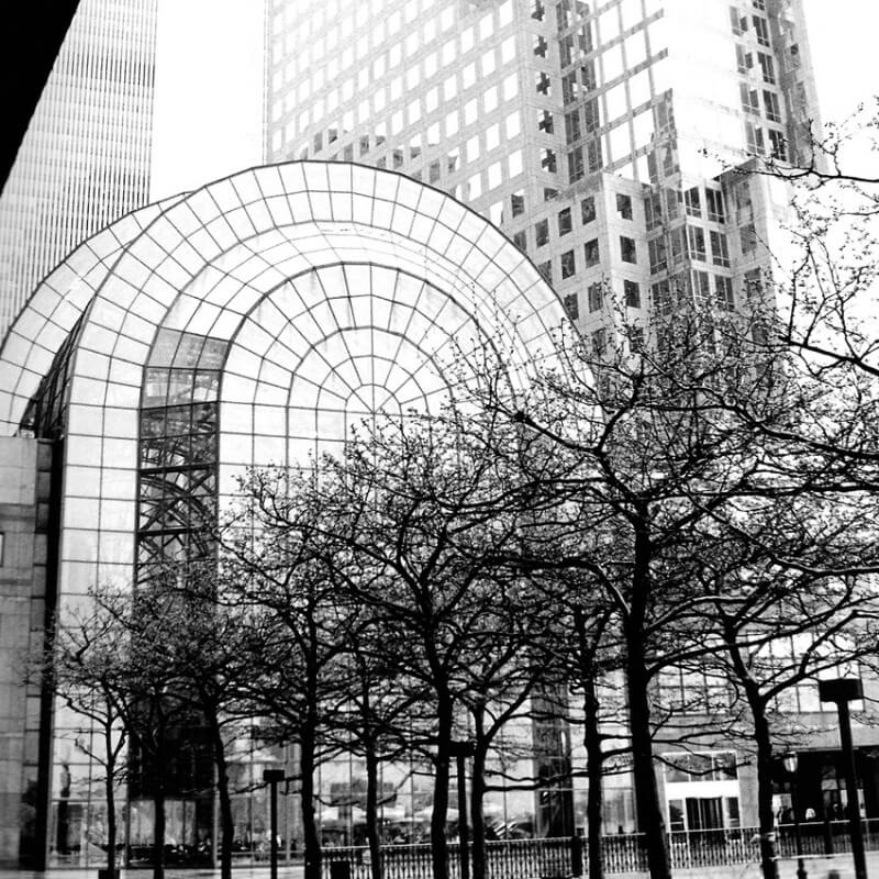 Tableau photographie urbain entrée sud twin towers à New York