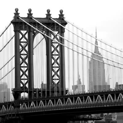 Urban painting photography Manhattan bridge B/N
