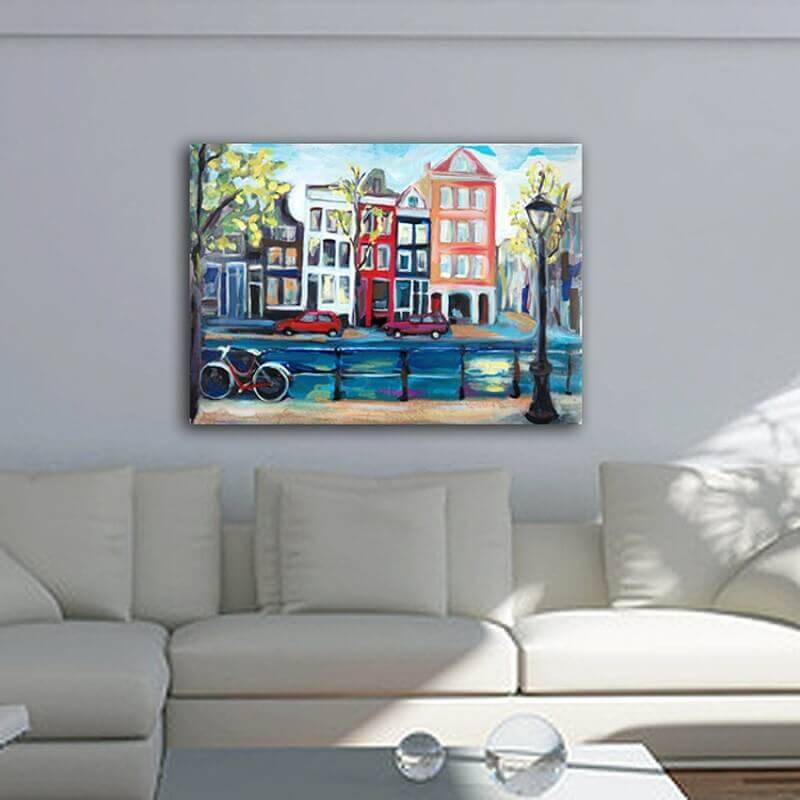 cuadro urbano de ciudades casas en Amsterdam cuadro urbano de ciudades casas en Amsterdam