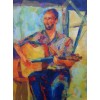 Tableaux abstraits figuratif-guitariste