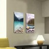 Landscapes painting photography stones, lake and glacier -