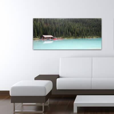 Landscapes painting photography cabin on the lake - Canada