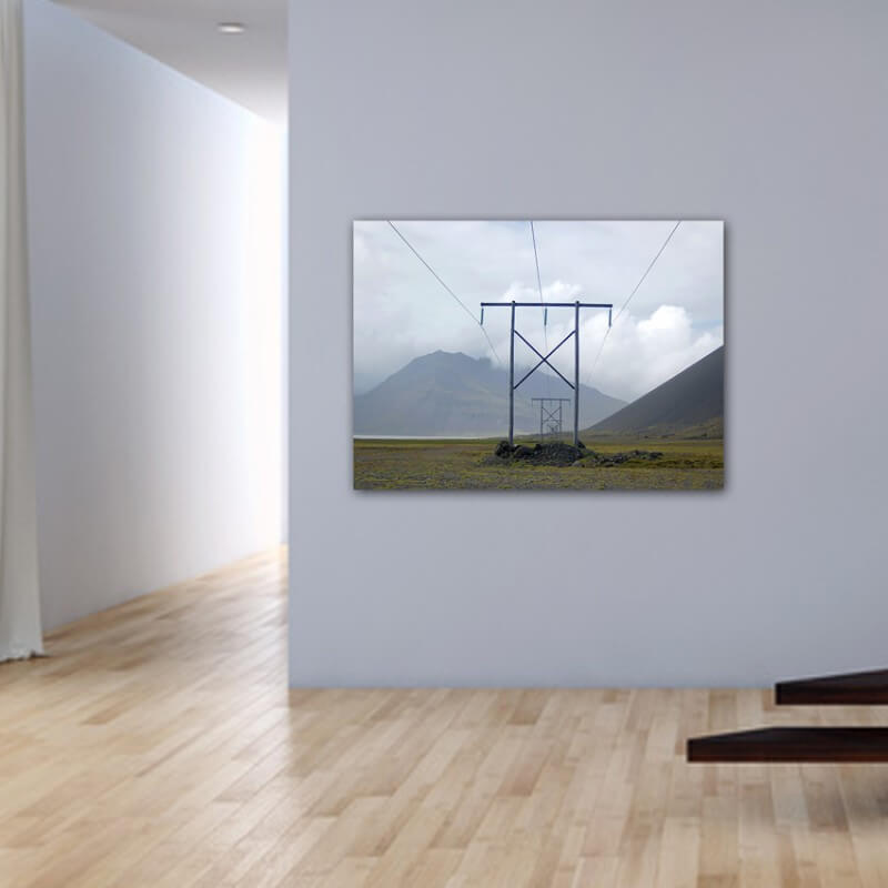 cuadros modernos fotografía postes electricidad - Islandia