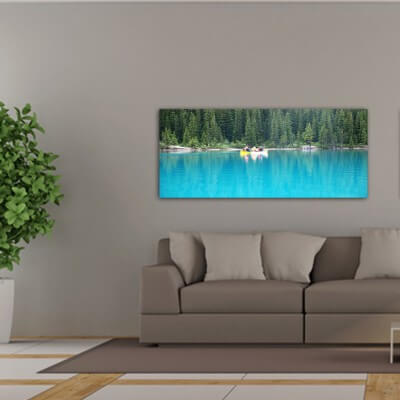 Landscapes painting photography canoe on the lake - Canada