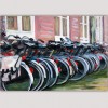 abstract Urban painting-bicycles in Amsterdam