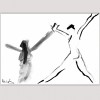 modern figurative paintings-woman jumping