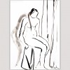modern figurative  painting for the living room-woman sitting