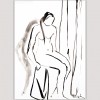 Tableau moderne figuratif-femme assise