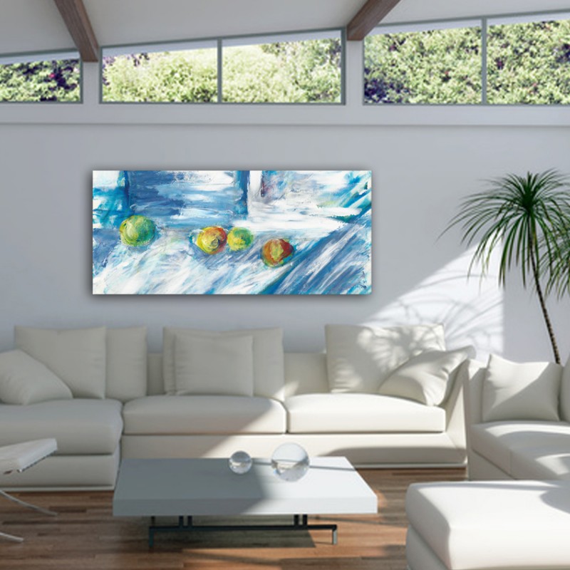 modern paintings of apples to decorate the living room-calm and movement I