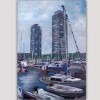 modern urban painting for the bedroom -port olimpic Barcelona