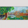 modern urban paintings for the bedroom-the Onyar river, Girona