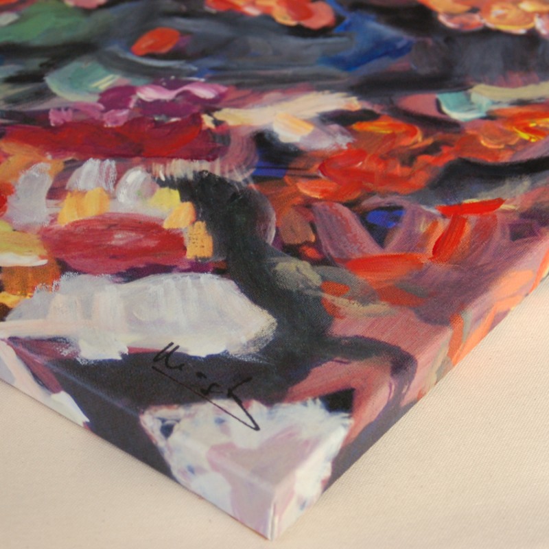 Urban painting Barcelona Rambla of flowers grecaridea