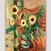 modern flowers paintings-vase with sunflowers
