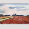 modern landscape paintings for the diving room-plowed fields II
