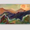 modern landscape painting for the diving room-sunset