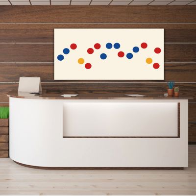 Geometric modern minimalist paintings to decorate the office- color circles sequence