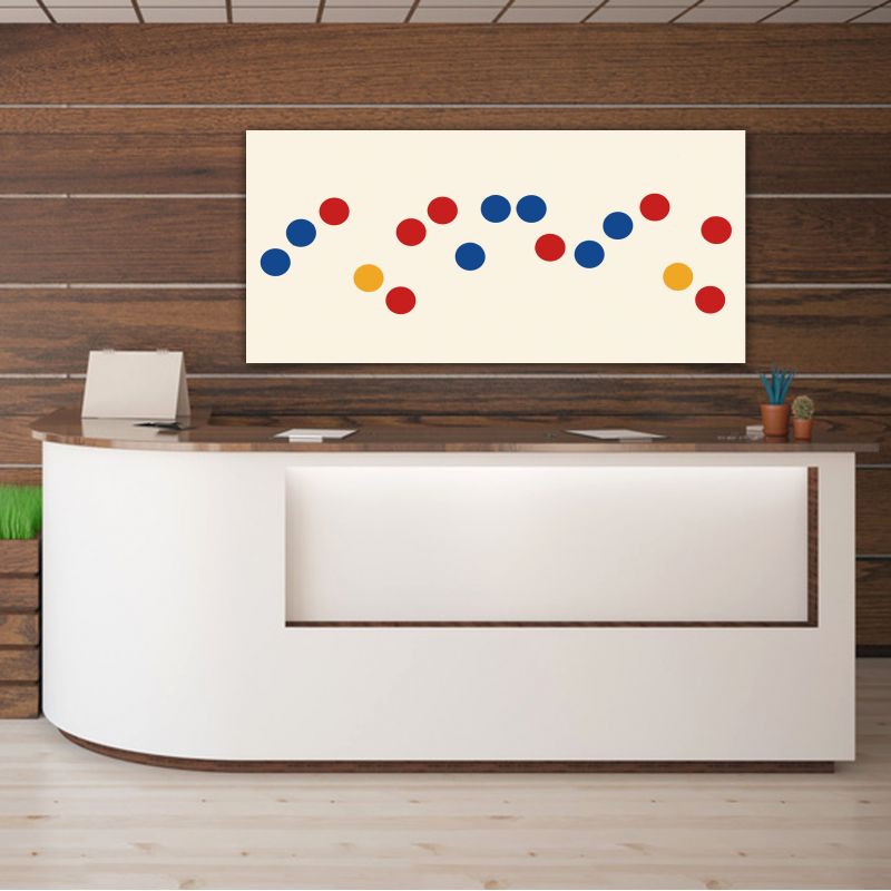 Geometric modern minimalist paintings to decorate the office- color circles sequence