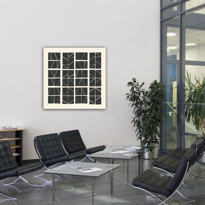 Tableaux abstraits minimalistes géométriques pour le couloir- puzzle