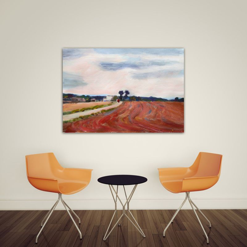 modern landscape paintings for the living room-plowed fields II