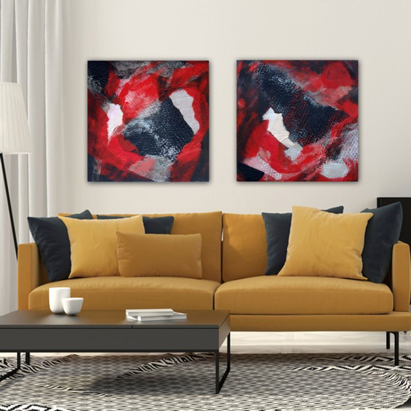 abstract modern paintings. diptych loving impulse