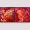 modern abstract paintings. diptych solar energy