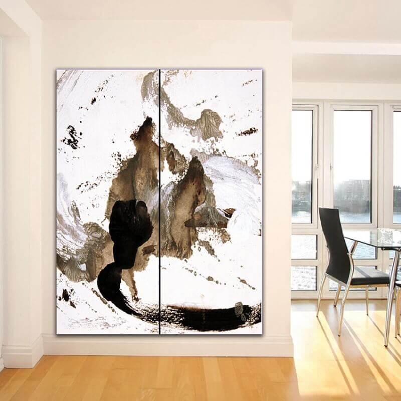 Abstract painting vertical diptych thinking Abstract painting vertical diptych thinking
