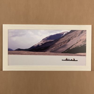 tableau photo "canoa en el lago" 100 x 52 cm.