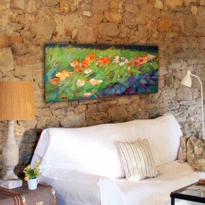 modern flower painting for the living room -field of flowers