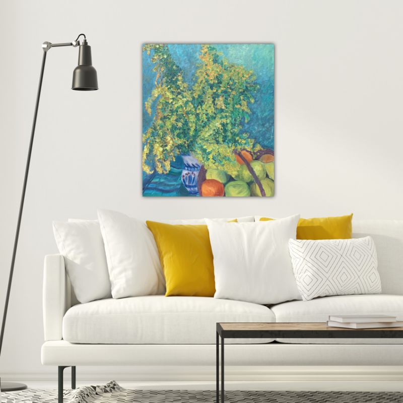modern abstract paintings to decorate the living room-mimosa flower