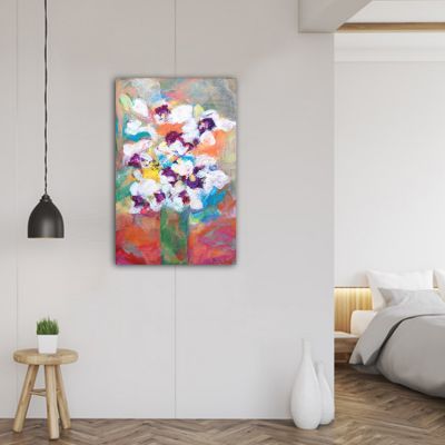 cuadro moderno de flores para el dormitorio-flor blanca