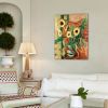 cuadro abstracto girasoles para decorar el salón -jarrón con girasoles