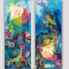 modern and colorful flower paintings to living room- diptych symphony-harmony of colors