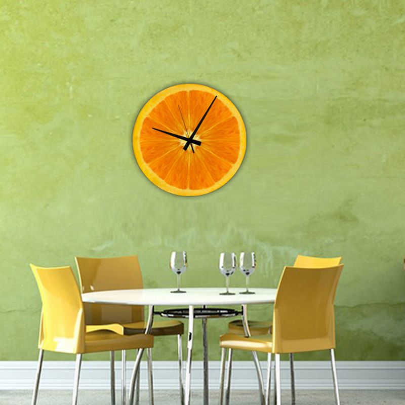 reloj pared cocina diseño naranja relojes pared modernos