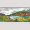 modern landscape painting of a lake for the living room-lake in autumn