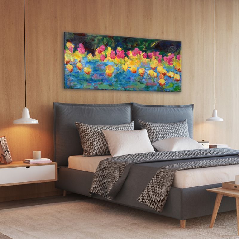 cuadros modernos de flores para el dormitorio-despertar de primavera