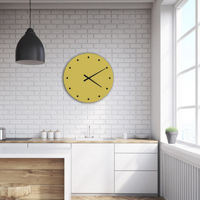 horloge murale cuisine design vert