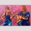 abstract figurative paintings-duet of musicians