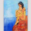 figurative asbract paintings-woman and sea