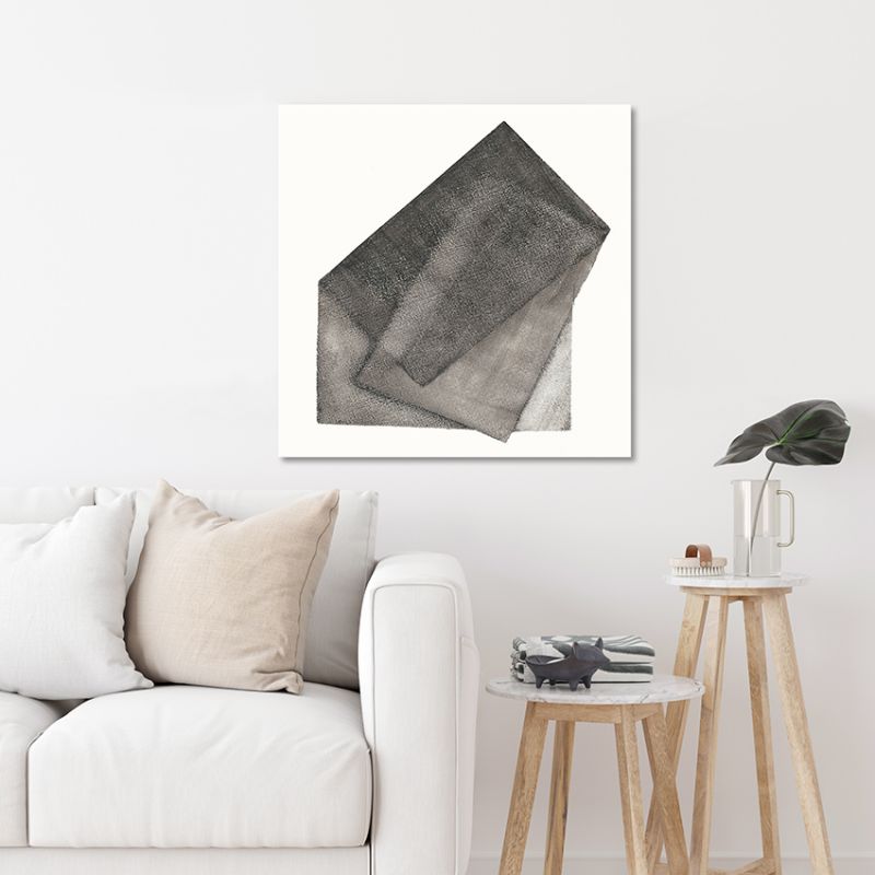modern geometric painting to the living room- gray-gray