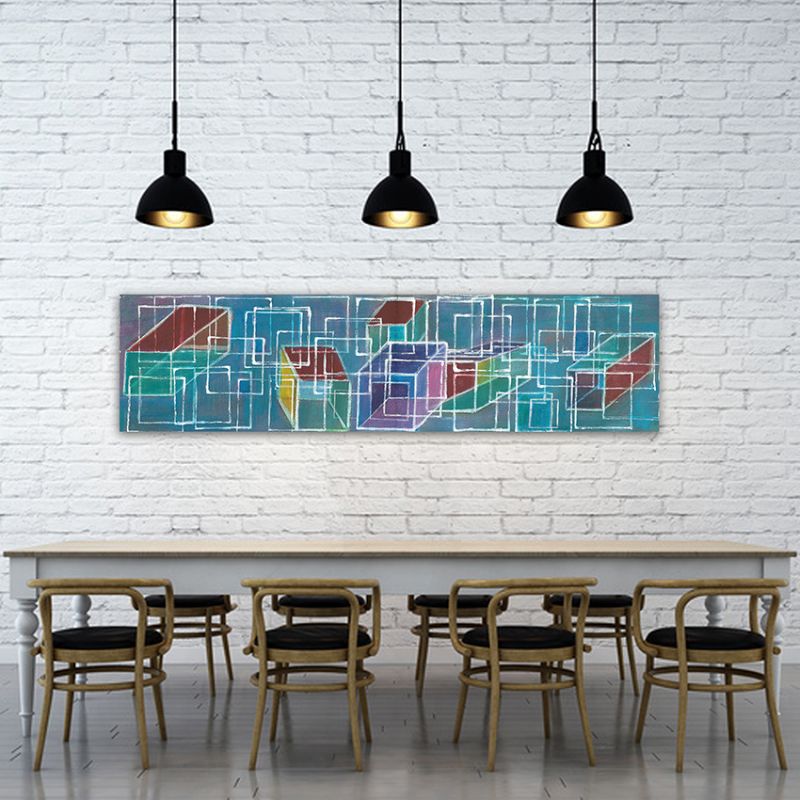 modern geometric painting for the dining room- structure and dimension II