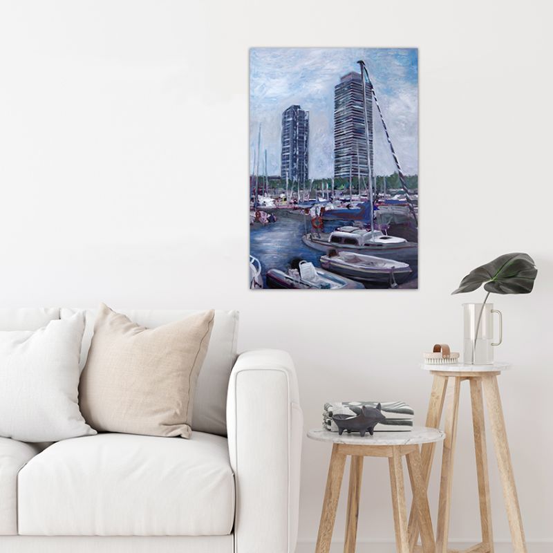 modern urban paintings for the dining room -port olimpic Barcelona