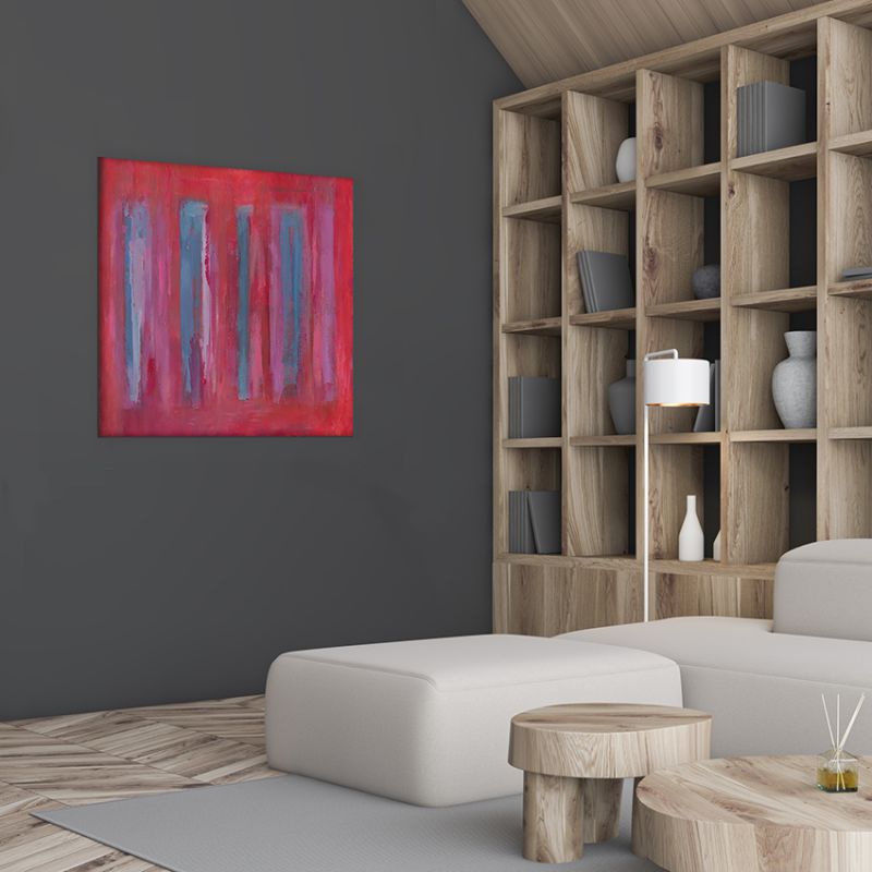cuadros modernos abstractos para decorar el dormitorio -trazos vibrantes II
