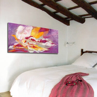 quadres abstractes moderns per decorar el dormitori - passió