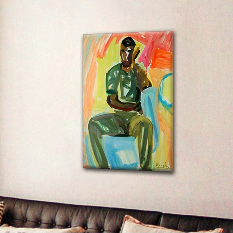 quadre abstracte d'una persona per decorar la teva llar -home de cara