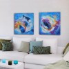 quadres abstractes moderns per decorar el menjador -díptic nebulosa celeste