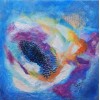 modern painting- diptych celestial nebula