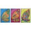 figurative abstract paintings-triptych nestle against