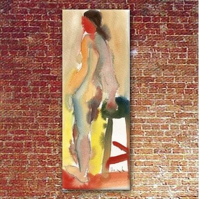 figurative modern paintings-woman and stool